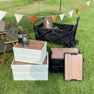 캠프앤캠핑 원목상판 폴딩박스50L