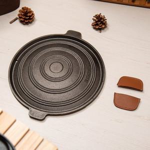 BUCK703 CN 무쇠 솥뚜껑 5.5T 불판 400mm+가죽손잡이