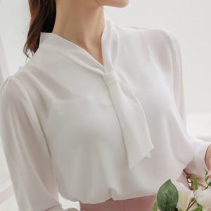 오드 BLN091 모던 타이 포인트 오피셜 블라우스
