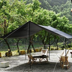 BUCK703 캠핑 블랙코팅 암막 렉타타프 중형 풀세트 3000X3000