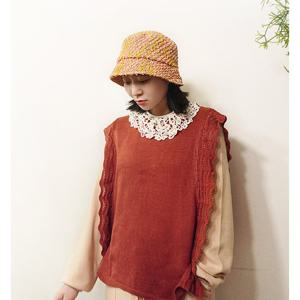 [앞머리]레이스 옆트임 봄 여름니트 조끼 베스트n405