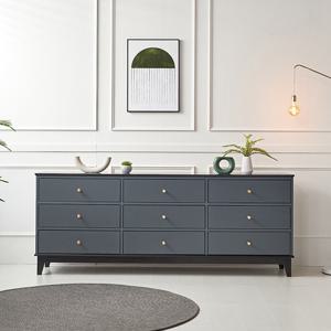 [지베스] 바움 3단 2000 와이드 원목 높은거실장