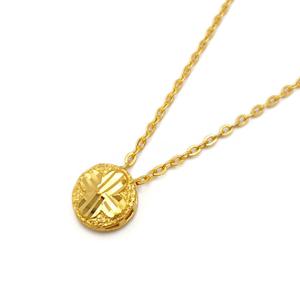 [골드리카]순금 라운드 크로버목걸이 3.75g+14K잠금(99.9)