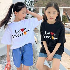 [제니]제니 JN 에브리원 티셔츠 여름 여아 주니어 면 라운드 반팔 티 반티 단체티