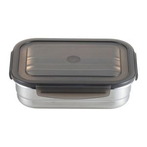 올품락 국산스텐 밀폐슬림반찬통2호 880ml그레이
