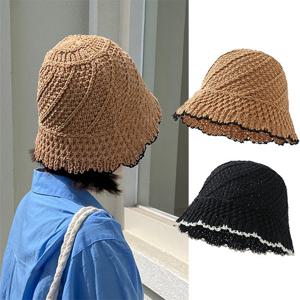 엔비 웨이브햇 여성 벙거지 여름 밀짚 모자 버킷햇