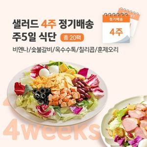 샐러드 4주 정기배송 주5일 (비엔나+숯불+옥수수+칠리콥+오리)