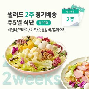 샐러드 2주 정기배송 주5일 (비엔나+크래미+치즈+숯불+훈제오리)