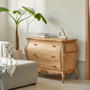유캐슬 가이아 엔틱 원목 3단 서랍장B