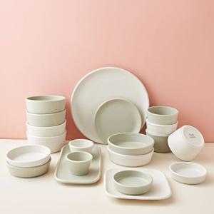 라씨에뜨 오브 솔트베이지&허브그린 믹스 4인 식기 홈세트