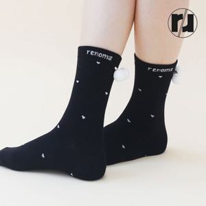 [레노마] 여성 쁘띠 폼폼 중목 양말 RM2611 10족