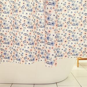 벨라 욕실 패브릭 방수 샤워커튼 (커튼집게 증정)