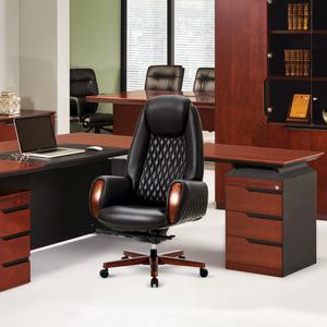 제우스 고급 중역 침대형 가죽 책상의자+스툴세트