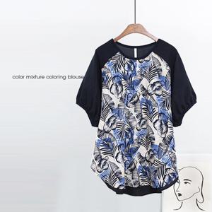 [해피통통]여성 린넨믹스 반팔 블라우스 빅사이즈 여름 쿨블라티