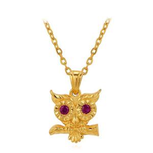 [한국금다이아몬드] 여자 순금 목걸이 루비 나무 부엉이 24K 7.5g 18K장식