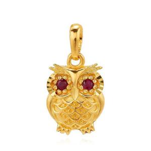 [한국금다이아몬드] 여자 순금 펜던트 루비 부엉이 그물 24K 3.75g 팬던트