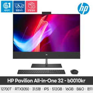 HP 32-b0010kr 32인치 일체형PC/i7 12세대/16GB/512GB/키보드+마우스/RTX3050/QHD/윈도우11 탑재
