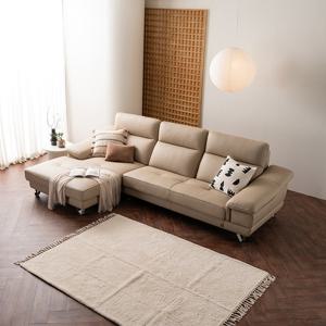 [다우닝] 레아 스테디 4인 카우치 전체 천연가죽 소파