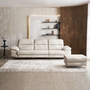 [다우닝] 카리브2 4인 전체 통가죽 소파+스툴