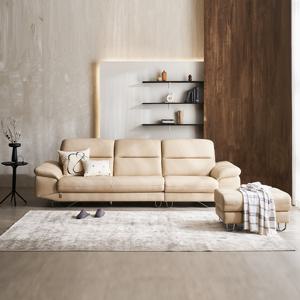 [다우닝] 카리브2 3.5인 전체 통가죽 소파+스툴