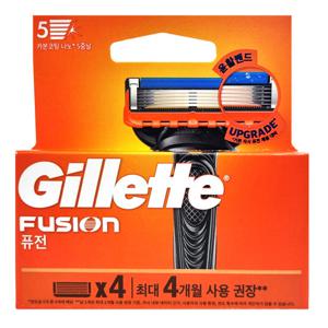 질레트 퓨전 매뉴얼 면도날 4입