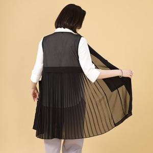 애비뉴투지 엄마옷 슈슈 쉬폰 플리츠 여름 정장 롱 조끼 V06217