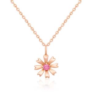 [비앤비골드] 14K 코스모스 핑크투어멀린 탄생화 목걸이NPN31837