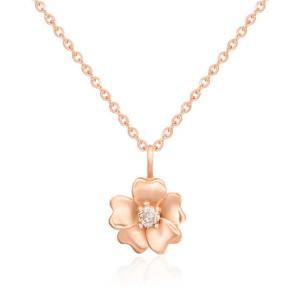 [비앤비골드] 14K 플라워 동백 다이아 탄생화 목걸이 NPN31831