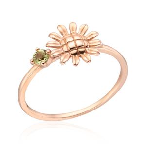 [비앤비골드] 14K플라워 해바라기 페리도트 탄생화 반지NPR31823