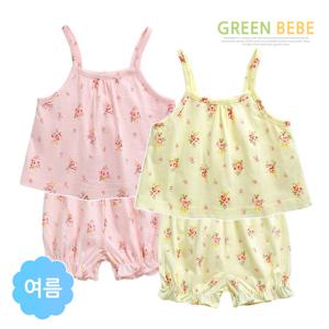 그린베베 국내생산 영유아용 로라 편면내의(끈나시)