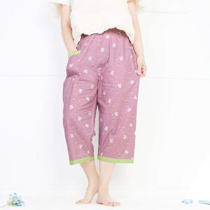 [보슈아]3134 부드러운면 여성 곰돌이파자마바지 하의7부 홈웨어