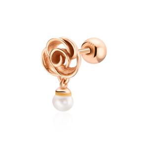 [비앤비골드] 14K 장미 진주 탄생화 피어싱 한쪽 NPE31857