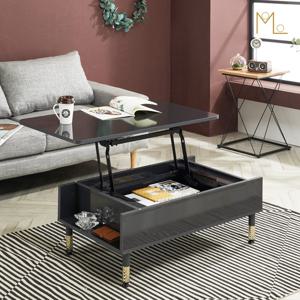 [모로] 클리어 1000 라운드형 리프트업 거실 소파 테이블 국산