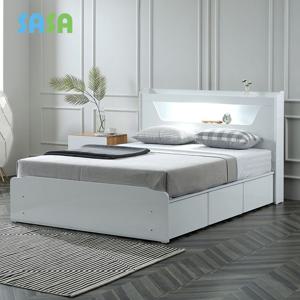 사사가구 로사 하이그로시 LED 수납침대 프레임 퀸