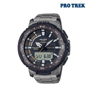 [프로트렉]PRT-B70T-7DR YDP 티타늄 메탈 밴드 블루투스 등산시계