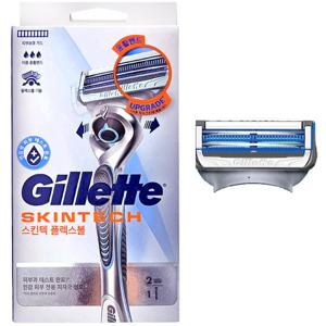질레트 스킨텍 매뉴얼 면도기 2UP (플렉스볼/면도기+면도날2)