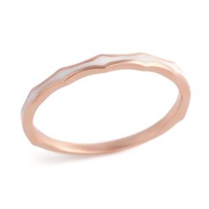 [비앤비골드] 14K 화이트 에폭시 웨이브 반지 SRS32320