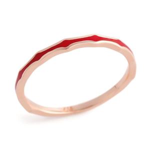 [비앤비골드] 14K 레드 에폭시 웨이브 반지 SRS32316