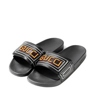 [구찌] (575072 DIR00 1000) 남성 로고 슬리퍼