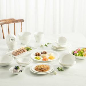 [한국도자기]본차이나 더셰프 원형 화이트(백지) 4인 홈세트 17p