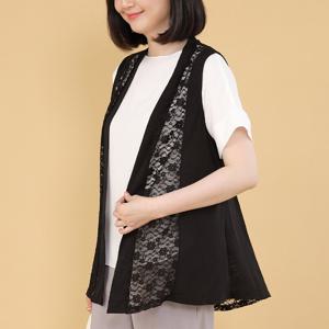 애비뉴투지 엄마옷 비올라 레이스 시스루 쉬폰 여름 조끼 V07217