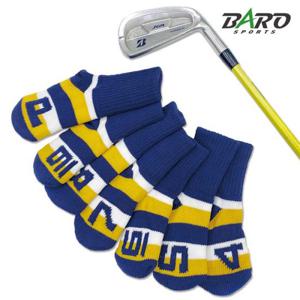 [바로골프]단가라 스트라이프 니트양말 아이언커버