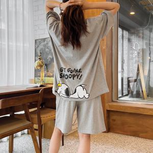 [민트위니]상하세트 빅사이즈 반바지 반팔티 고잉스누피세트