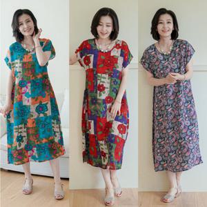 [쉬즈마담]N2438 시즌2 여름 인견원피스 3종택/중년여성원피스