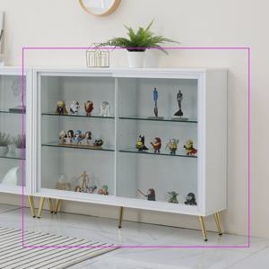 골드-슬림 슬라이드 1200 유리장식장 미닫이 피규어 진열장