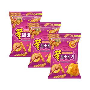 농심 꿀꽈배기 300g x 3개 / 대용량 스낵 지퍼팩보관