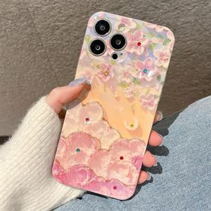 갤럭시점프2 M33 5G 럭셔리 유화 플라워 큐빅 실리콘 케이스