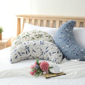 이솔홈 가든 꽃잎 린넨 반달 쿠션 솜포함