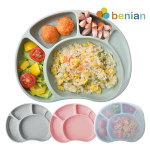 [베니앙]실리콘 흡착 유아식판+뚜껑포함/이유식판