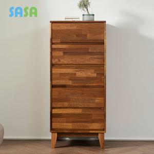 사사가구 우드픽  멀바우 원목 5단서랍장 600